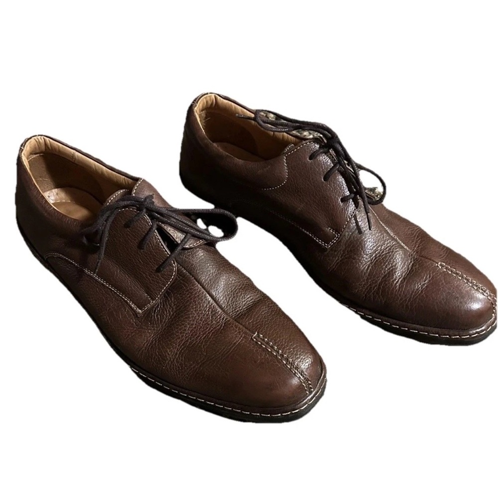 Belvedere Studio Beltrami Men's Brown Leather Lace-Up Shoes, Size 10 1/2D